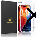 1 Pack Screen Protector for iPhone 17 Pro Max Tempered Glass Military Grade Shatterproof, 9H+ Hardness, 99.99% HD Clear, Bubble-Free, Easy Installation Frame, for iPhone 17 Pro Max