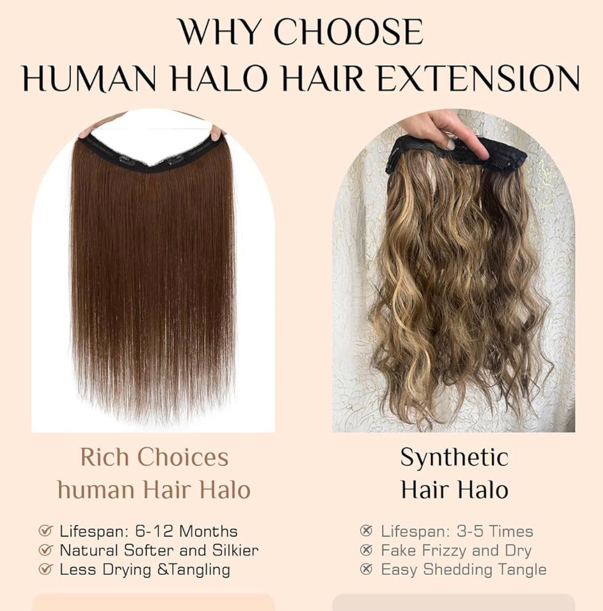 Short Wire Hair Extensions Real Human Hair Remy Hairs Wire Extension for Women Invisible Wire One Piece Clip in Hairpiece for Short Hairs 14 Inch #4R Medium Brown