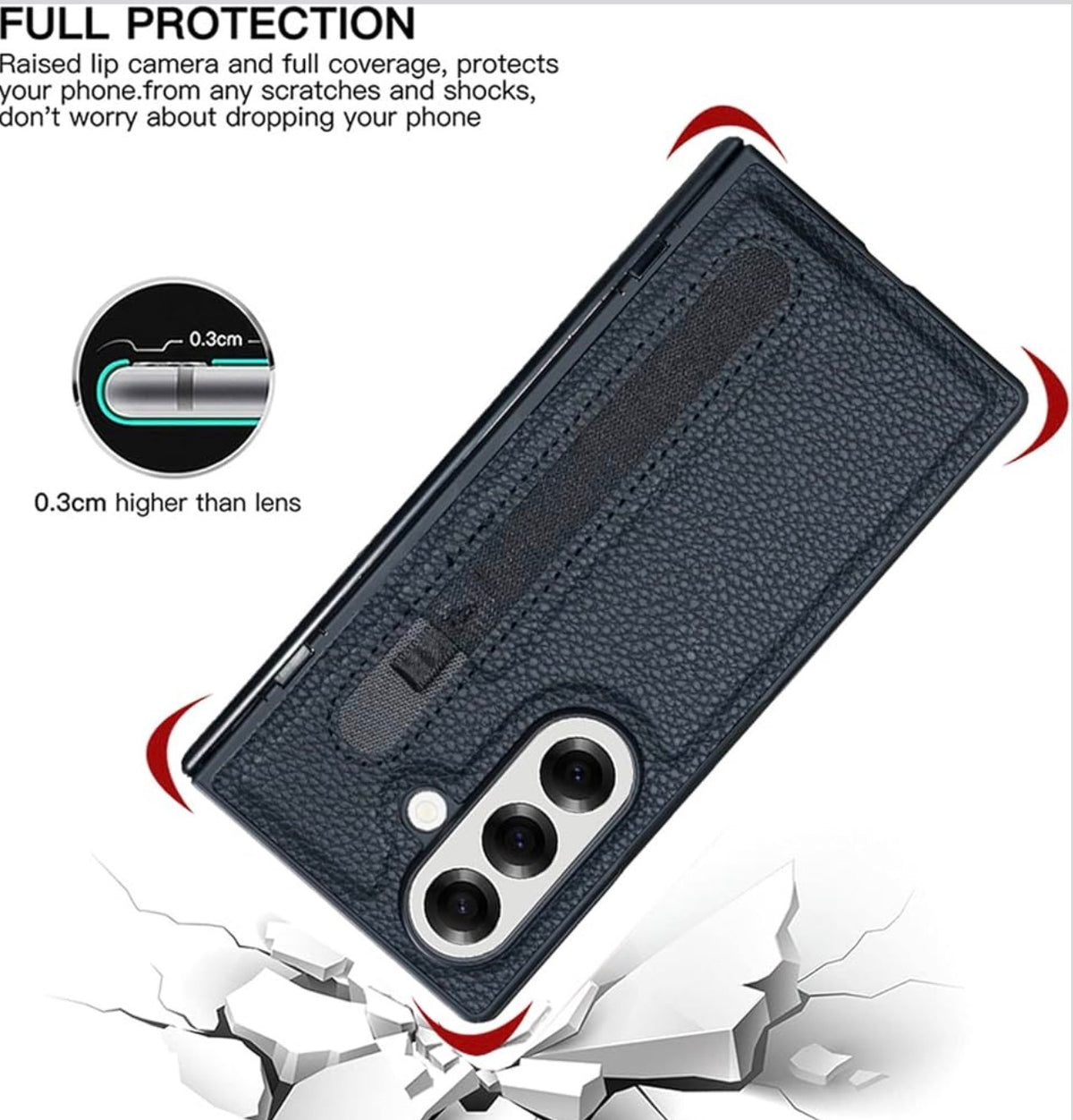 for Samsung Galaxy Z Fold 7 Case with S Pen Holder, Spring Hinge Protection Hard PC & Stylish PU Leather Anti Fingerprint Anti Scratch Anti Slip Protective Cover (Black)
