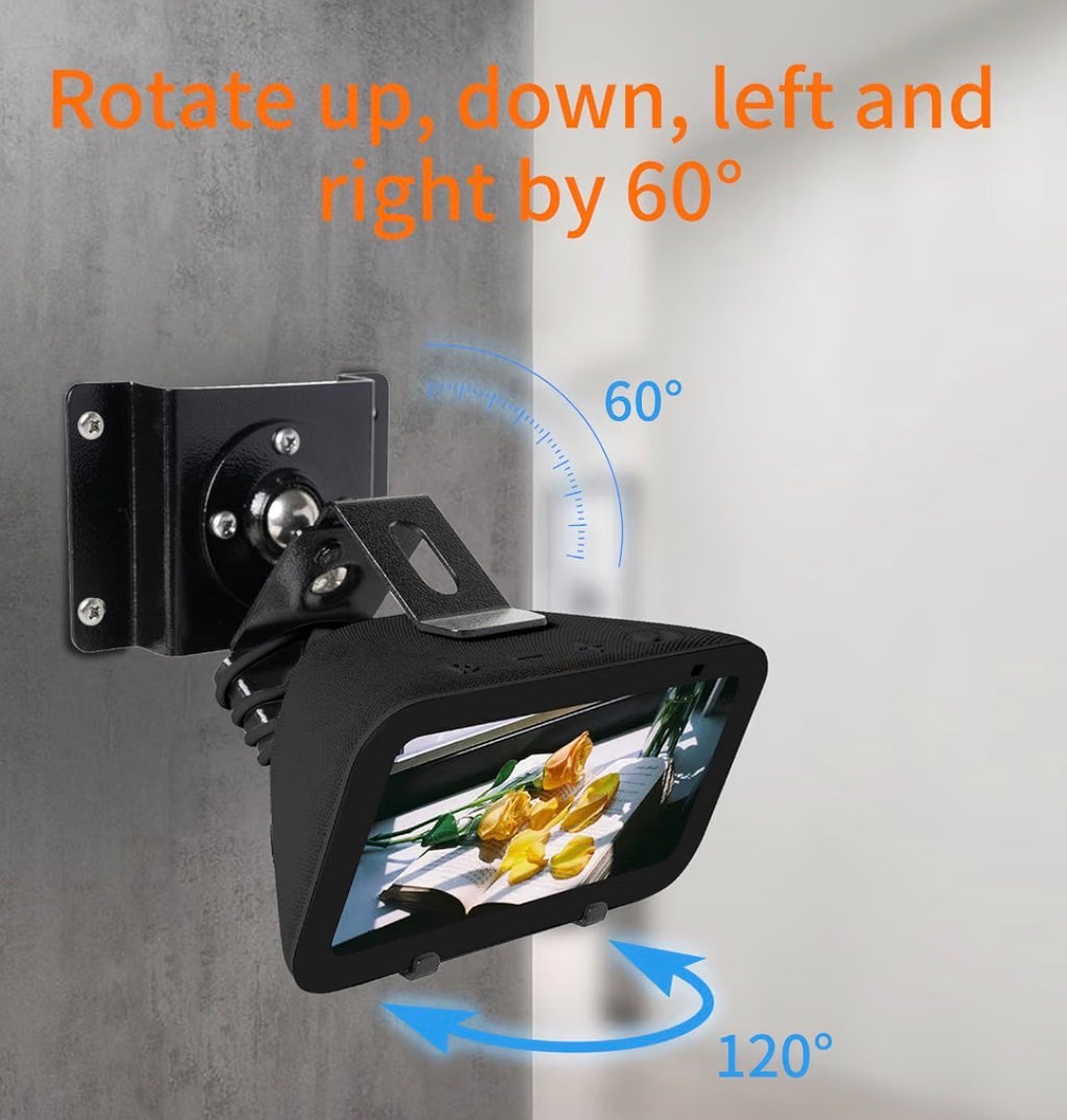 Metal Wall Mount ONLY for Echo Show 5 (3rd Generation)
Swivels up to 360° / Tilts -70° / +70°,Mount Stand Compatible with Show 5 (3rd Gen) with Wire management (Black)