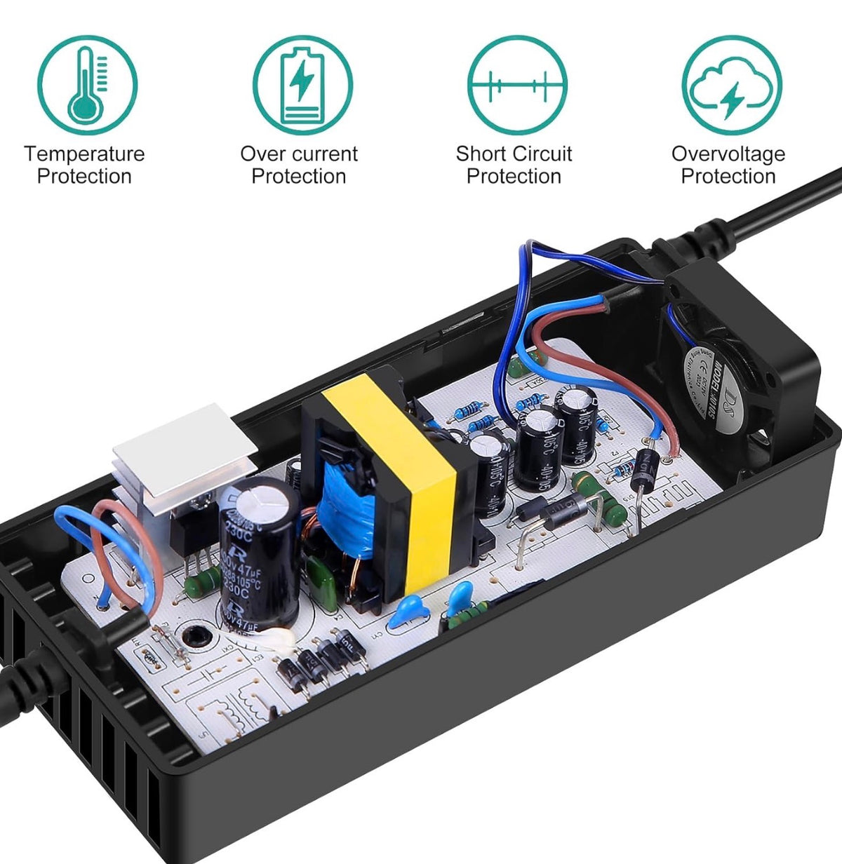 24V 5A Lead-Acid Battery Charger for Lakematic,Pride Mobility, Wheelchair,Drive Medical, Golden Technologies, Shoprider, Jazzy Power Chair, Rascal 200T/500T/301 PC 24BC5000TF-1 EA1065 180 X-CEL