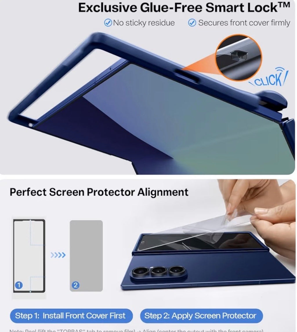 TORRAS - Magnetic Shockproof for Samsung Galaxy Z Fold 7 Case, Blue
2x Screen Protector Included, Fit for MagSafe, 4X Military Grade Hinge Protection, Translucent Slim, Silk-Smooth Matte Feel