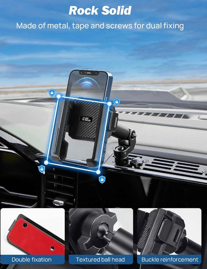 Metal Dash Mount Phone Holder Compatible with 2022-2026 Silverado & 2022-2026 Sierra with 13.4" Touchscreen | Custom Fit Phone Mount Expansion Platform| One-Hand Adjustable Clip