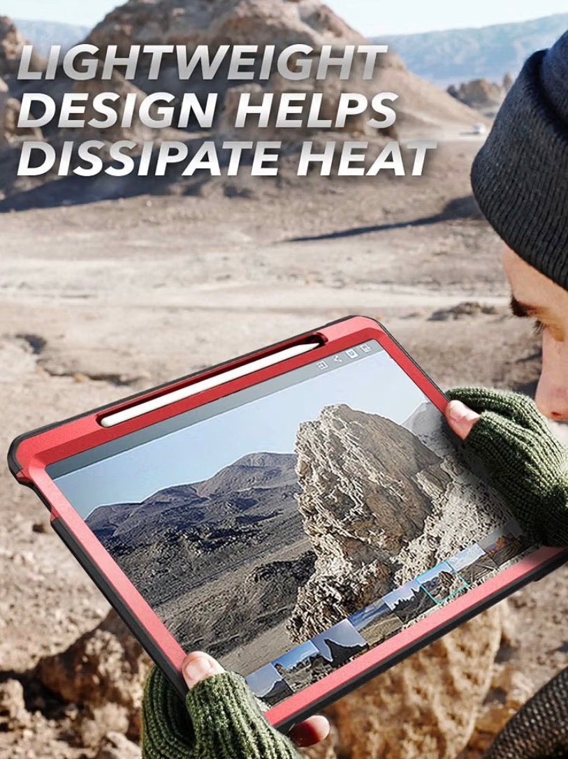 for iPad 11th Gen A16 11" 2025 Case with Screen Protector, Red, Built-in Stand & Pencil Holder, Military-Grade Protection, Protective Cover for iPad 10th Gen 10.9" 2022, Unicorn Beetle Pro