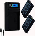 2 Pack, NP-120 Battery and Charger Kit, Replacement for Fujifilm NP-120 NP-120B FNP120, Compatible with Toshiba PX1657 Pentax D-LI7 Ricoh DB-43 Contax BP-1500S
