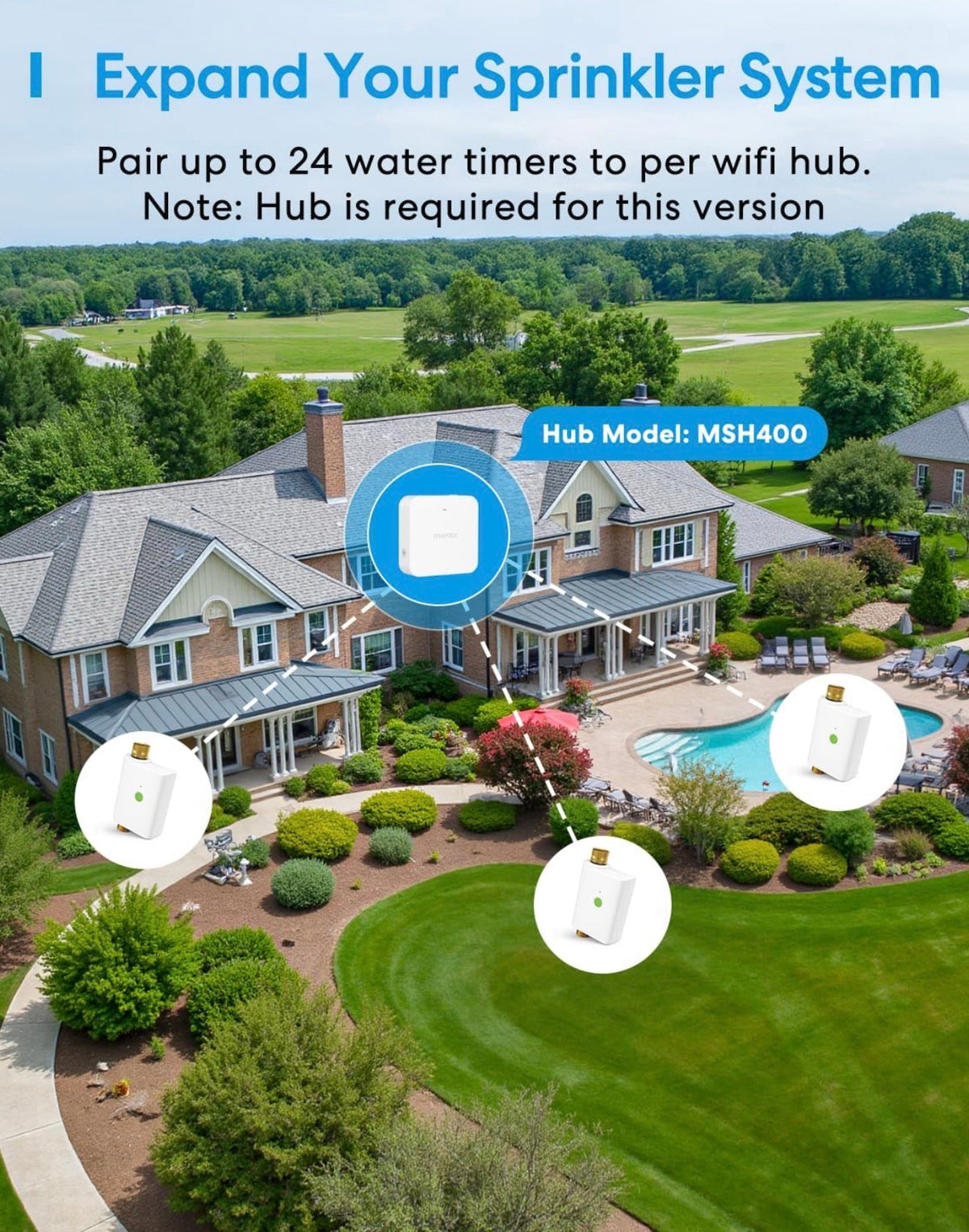 WiFi Water Timer for Garden Hose, Brass Inlet & Outet, Rain Skip, WiFi Sprinkler Timer for Lawn, Garden, Yard & Automatic Irrigation System, Work with Alexa & Google Assistant, Hub Required