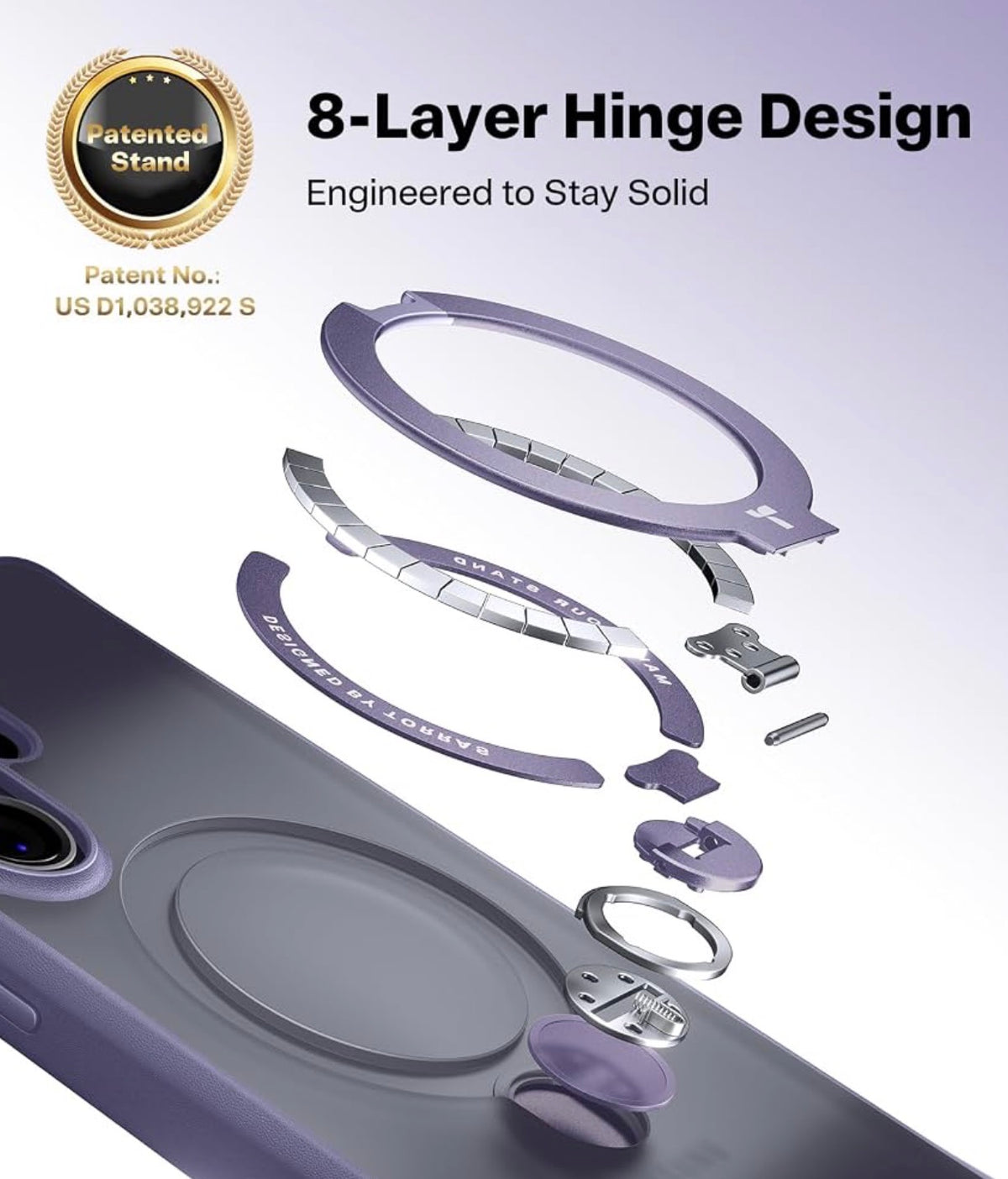 TORRAS Q3 Spin for Samsung Galaxy S26 Ultra Case, 360 Magnetic Stand, Compatible with Magsafe, Slim S26 Ultra Case with Kickstand, Aesthetic for Women, Translucent Frosted Purple
