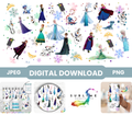 Frozen "Snowflakes Collage" Digital Download - PNG & JPEG Format