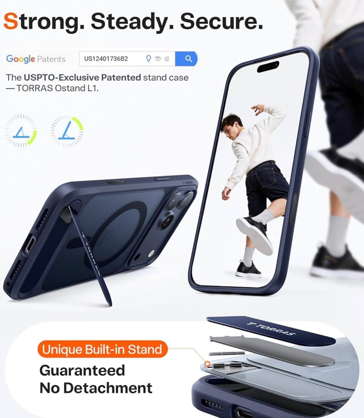 TORRAS Strong Magnetic Seamless Stand for iPhone 17 Pro Max Case Deep Blue
Fit for MagSafe, Military Grade Drop Protection, Invisible Adjustable Kickstand, Camera Control Button, Translucent Matte