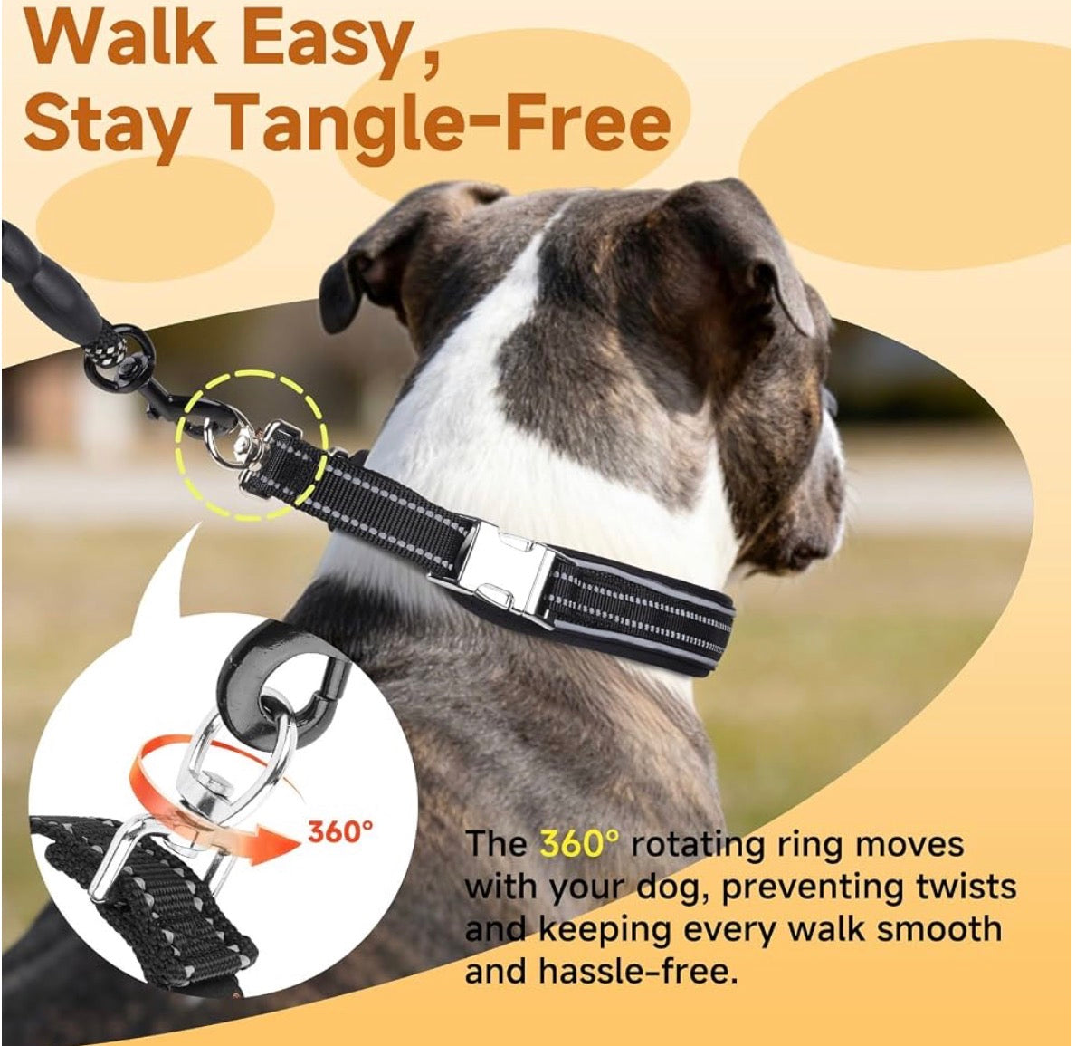 Prong Collar for Dogs, Pinch Collar with Metal Buckle | Black, XL, No Pull Collar for Large Breed Dogs German Shepherd, Boxer, Rottweiler, For Walking & Training, Reflective, 360° Swivel Ring
