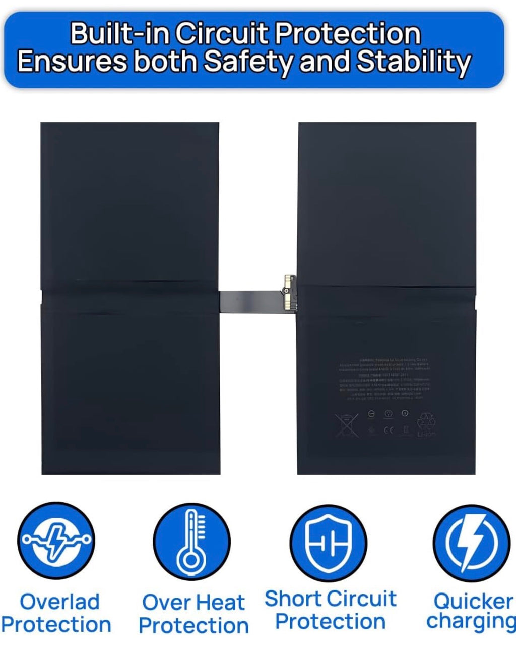 A1754 Battery Compatible with iPad Pro 12.9 2017 2nd Gen A1821 A1670 A1671 3.77V 40.72Whr with Tools Kit