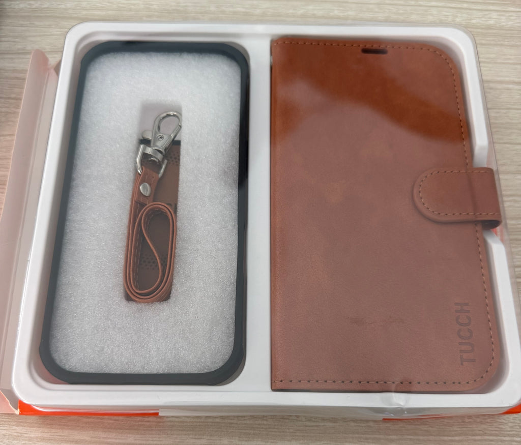 Detachable Wallet Case for iPhone 18 Pro/17 Pro (6.3"), Light Brown, 4 Card Holders, RFID Blocking, Wireless Charging, Kickstand, Wrist Strap, Shockproof TPU, PU Leather, Magnetic, Folio Cover