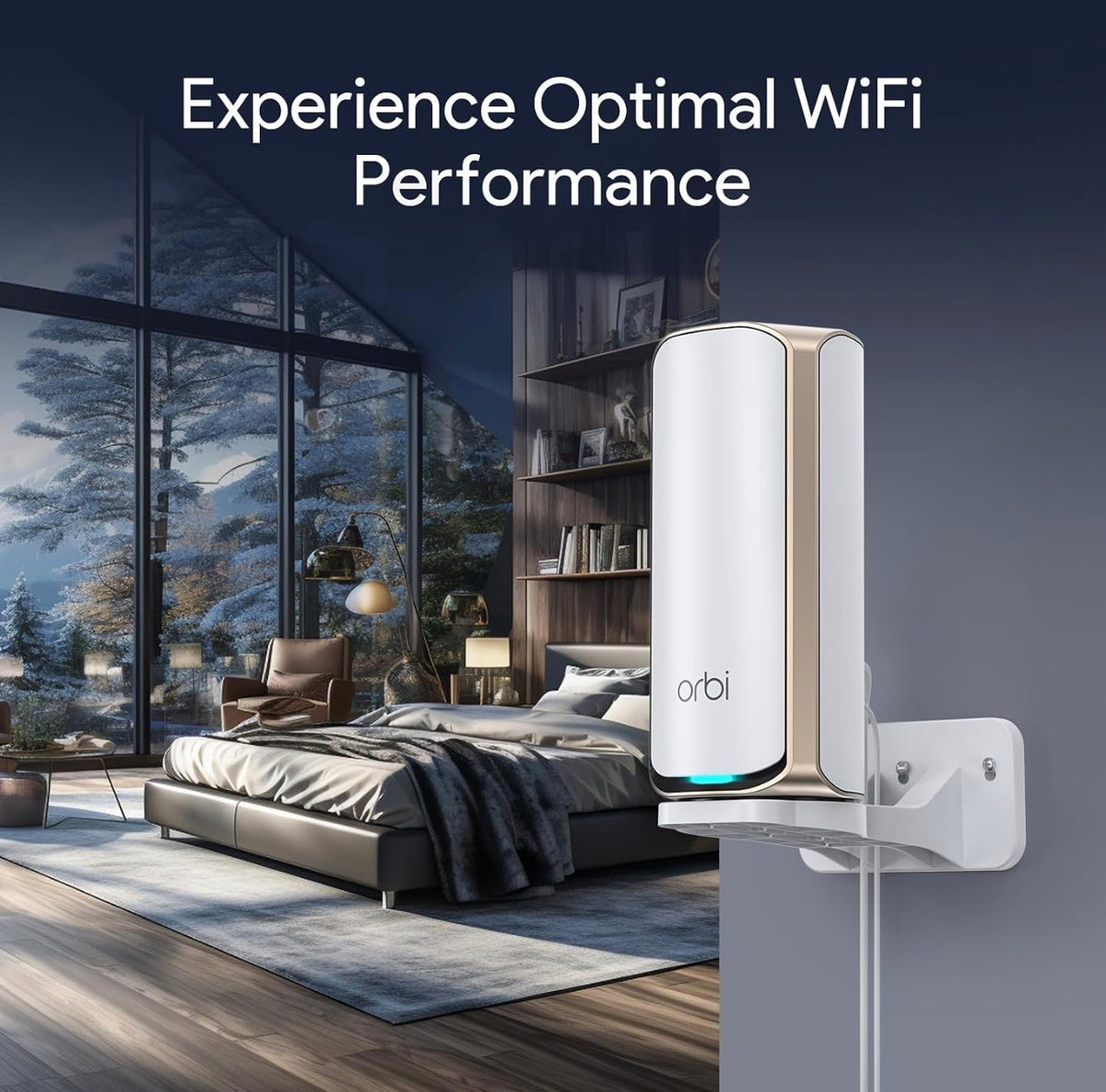 Wall Mount Holder for Netgear Orbi WiFi 7 Router, 2-Pack, Fits Orbi 970 870 770 Series & Nighthawk WiFi 7 Mesh System, Secure Router Shelf to Save Space & Boost Signal, (RBEWMB-10000S)