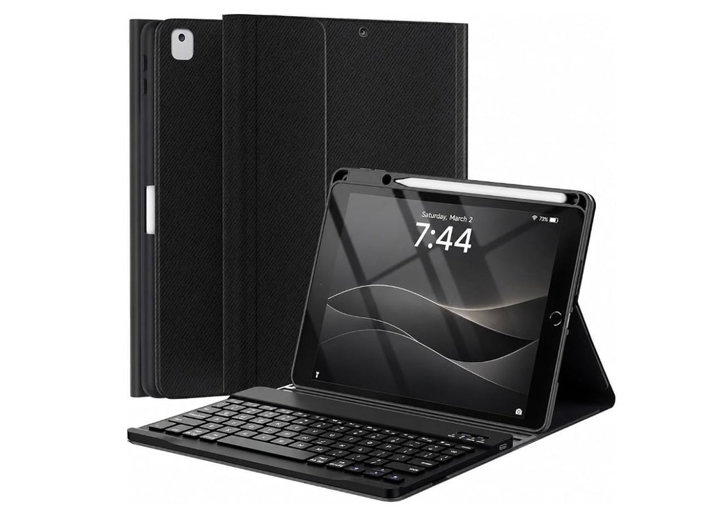 Keyboard Case for iPad 9th/8th/7th Gen (2021/2020/2019) 10.2 Inch
Keyboard Case for iPad Air 3rd gen (2019), iPad Pro 10.5 inch (2017), Detachable Wireless Keyboard, Pencil Holder