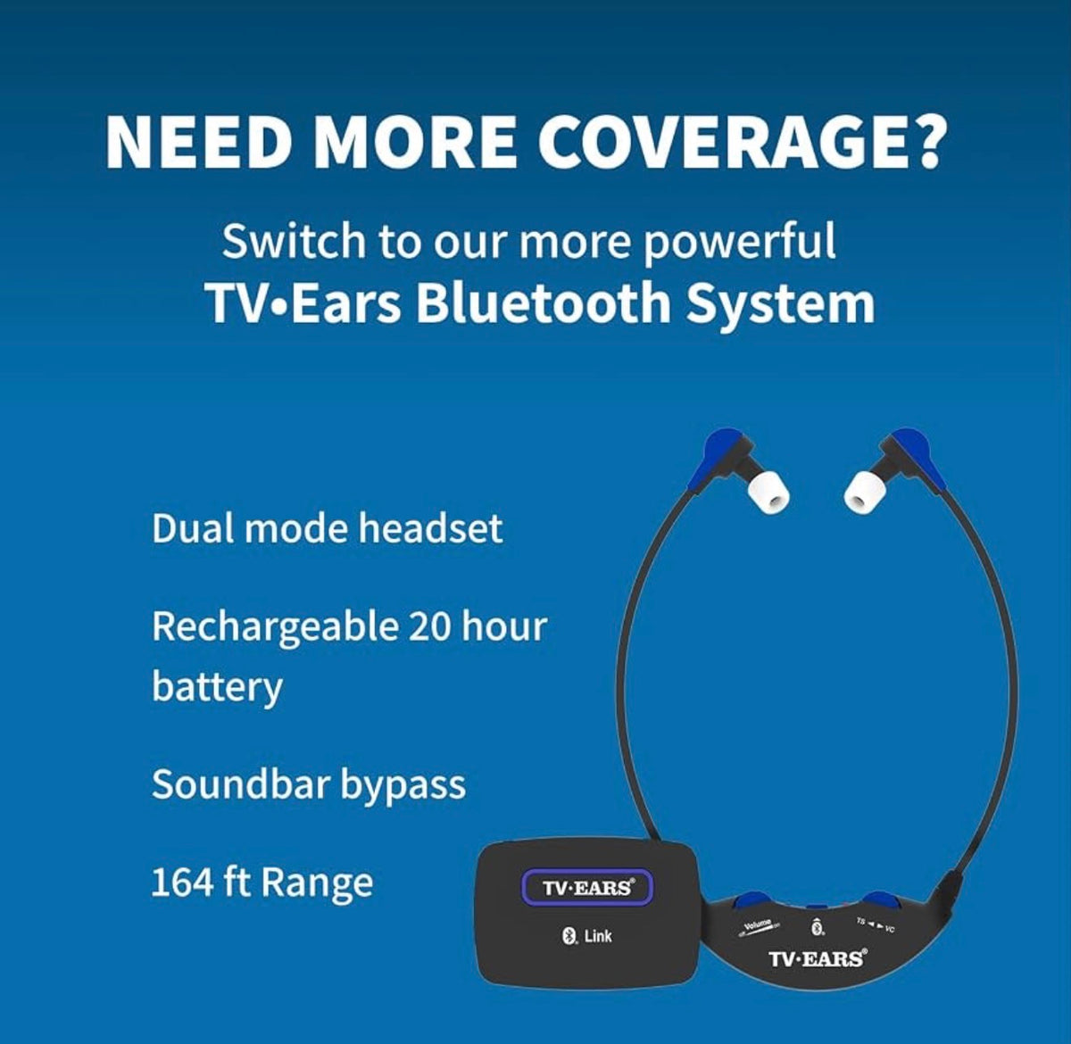 TV Ears Improved Digital Wireless Headset System – Model 11741