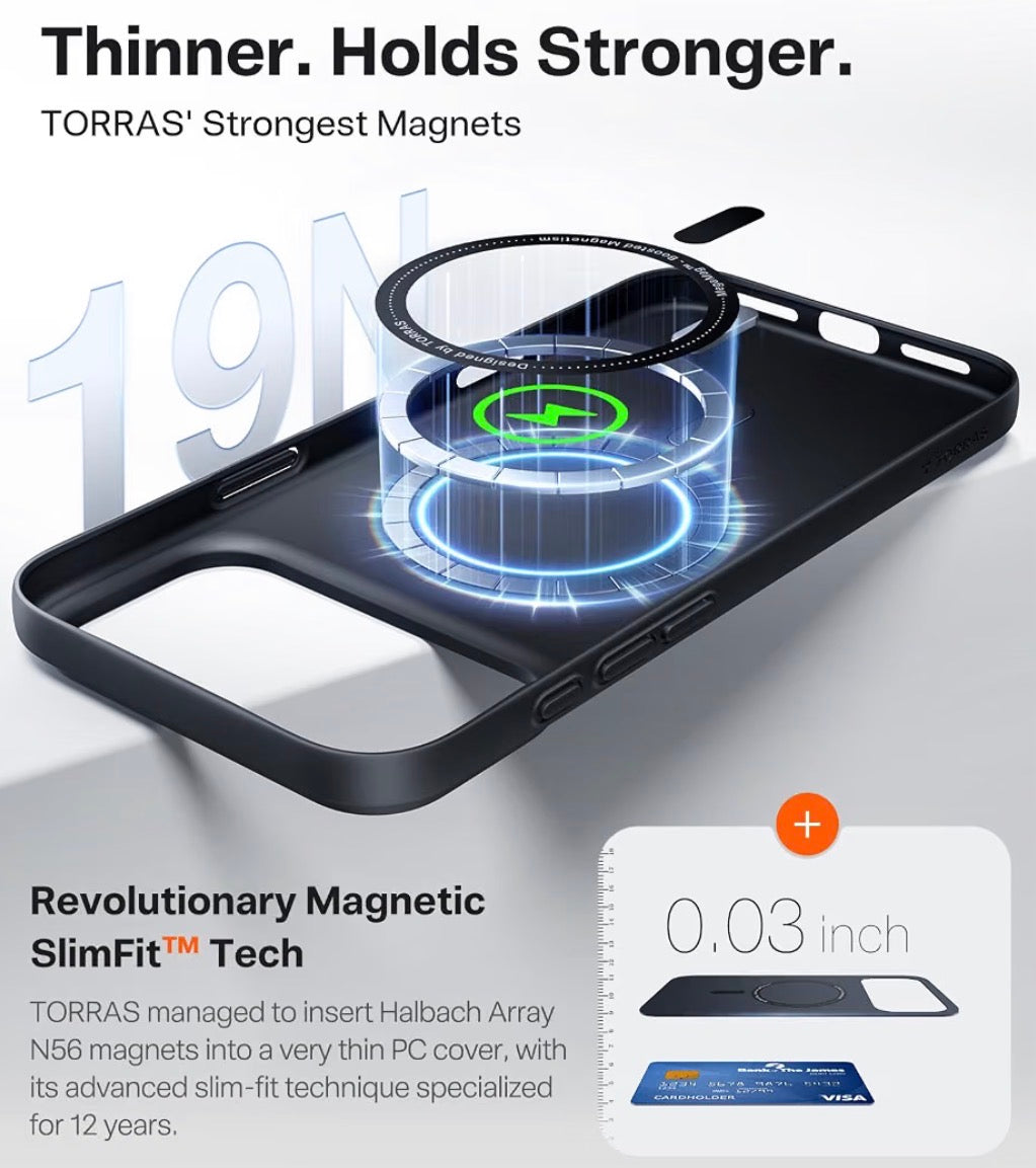 Magnetic Slim Fit for iPhone 17 Pro Case Thin Fit for MagSafe, Black, Fit for MagSafe, Matte Hard Bayer PC Material, 6.3 in OriginFit, Anti-scratch, Ultra Slim Lightweight Protective Hard Cover
