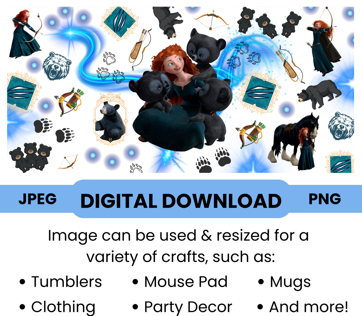Brave & Merida "Follow the Path" Digital Download - PNG & JPEG Format