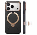 TORRAS - Q3 VegSkin for iPhone 17 Pro Case Leather, 360 Magnetic Stand, Black
Fit for Magsafe, Stain-Resistant Organic Silicone Leather, Camera Control, Shockproof Anti-Slip Phone Case for iPhone 17 Pro