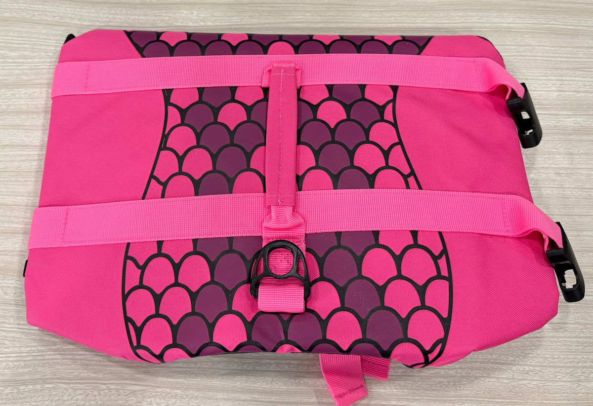 Dog Life Jacket, Ripstop Dog Life Vest with High Buoyancy for Swimming Boating, High Visibility Shark Puupy Lifesaver for Small Medium Large Dogs (Pink #1, Large)