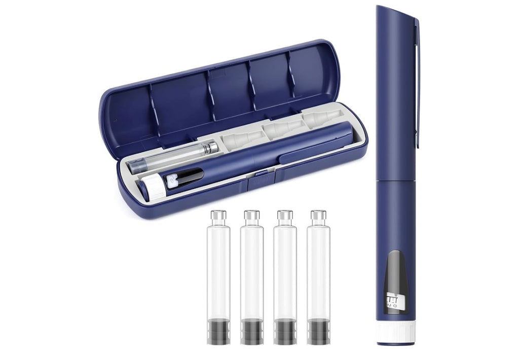 Injection Pen, V2 Pen Injector, Auto Injector Pen, Reusable Injection Pen
Adjustable Pen Compatible with 3ml Pen Cartridge, Portable Kit with Travel Case and 5×3ml Cartridges, Precise 80-Unit Scale