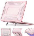 Case for MacBook Neo 13 inch with Stand, Keyboard Cover, Mouse Pad Anti-Scratching Protective Hard Cover, Foldable Ergonomic Stand, for Mac Book Neo 13 2026, A3404, A18 Pro Chip, Pink