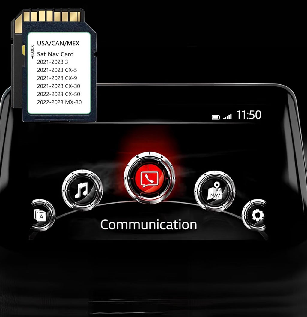 TD2K66EZ1B GPS Map SD Card for Mazda 3 CX-5 CX-9 CX-30 CX-50 MX-30
Fits for Mazda 3/CX-5/CX-9/CX-30 2021-2023, CX-50 2022-2024 & MX-30 2022-2023 HUD, Road Signs & Voice Guidance