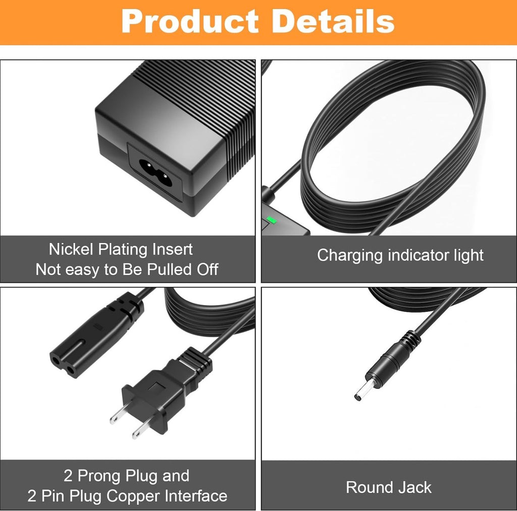 42V Charger for Hiboy S2 36V Lithium-ion Battery Compatible with Hiboy S2 Pro, S2 Lite, S2, KS4, KS4 Pro, NEX, NEX3, NEX5, Max, Max3, Max V2 Power Adapter Cord for Scooter