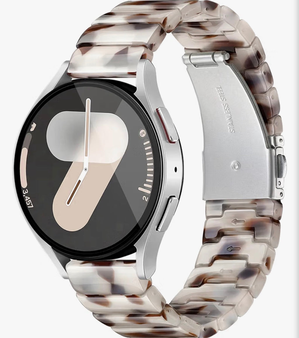 Resin Band Compatible with Samsung Galaxy Watch 7 FE 6 5 40mm 44mm/Pro 45mm, Galaxy Watch 4 40/44mm, Samsung Galaxy Active 2 40/44mm, 20mm Band for Galaxy Watch 6 4 Classic 42mm 43mm 46/47mm Watch 3 41mm Women