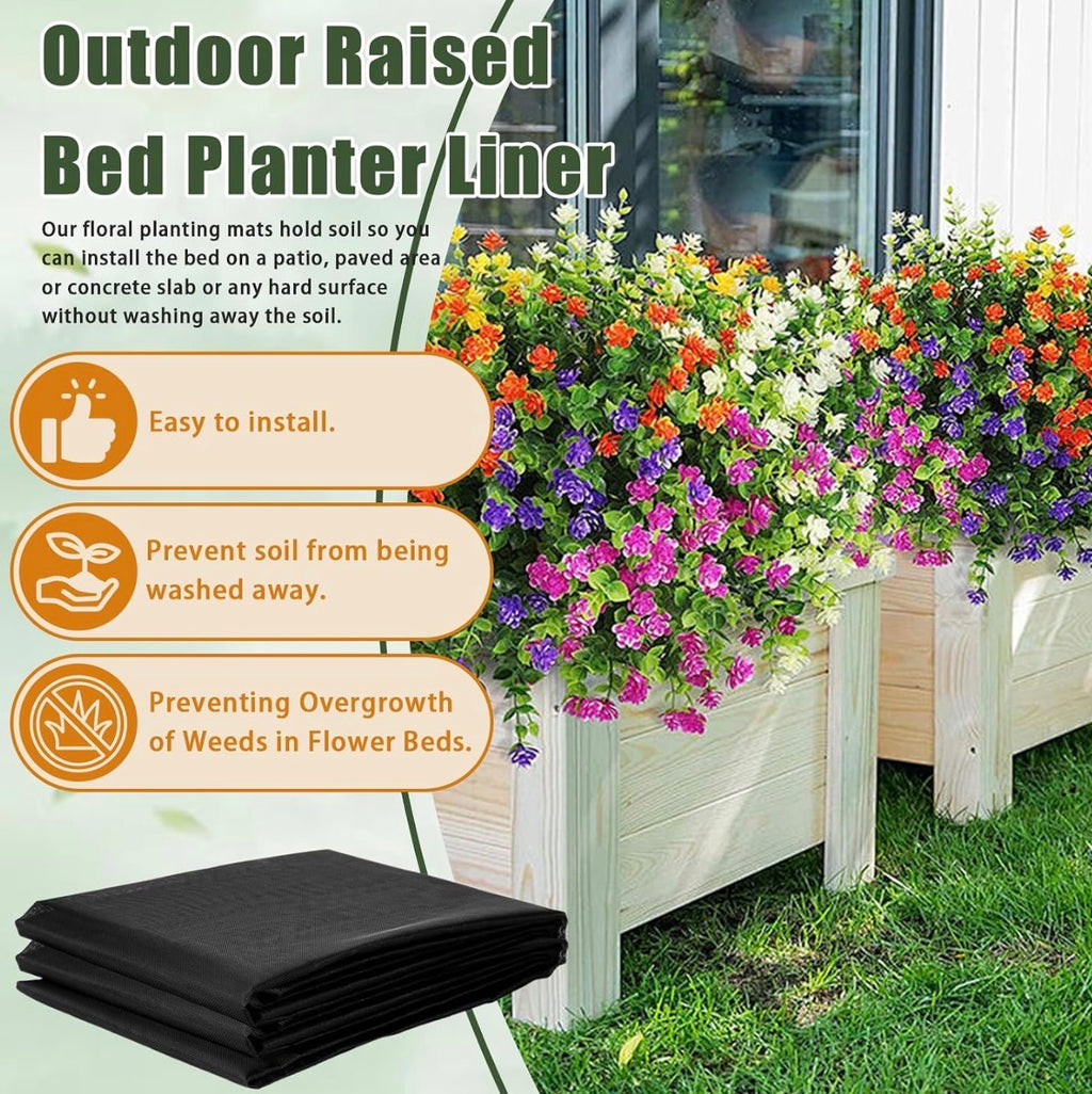 63 * 83 inch Raised Garden Bed Liner, Non Woven Fabric Liner for Large Veg Trough, Keeps Soil Contained and Water Drained