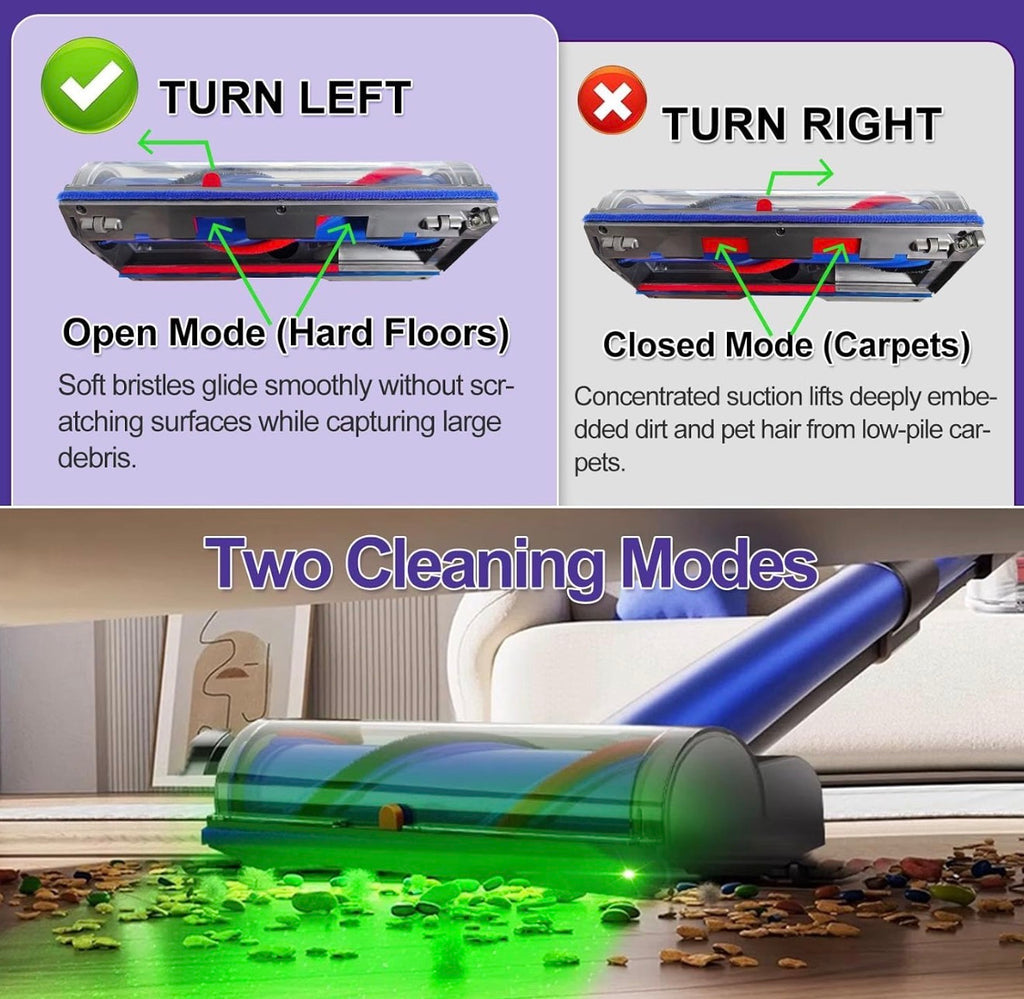 Vacuum Head Replacement for V7 V10 V11 V15 Cordless Vacuums, Quick Release Direct Drive with LED Headlights for Hardwood Floors & Carpets