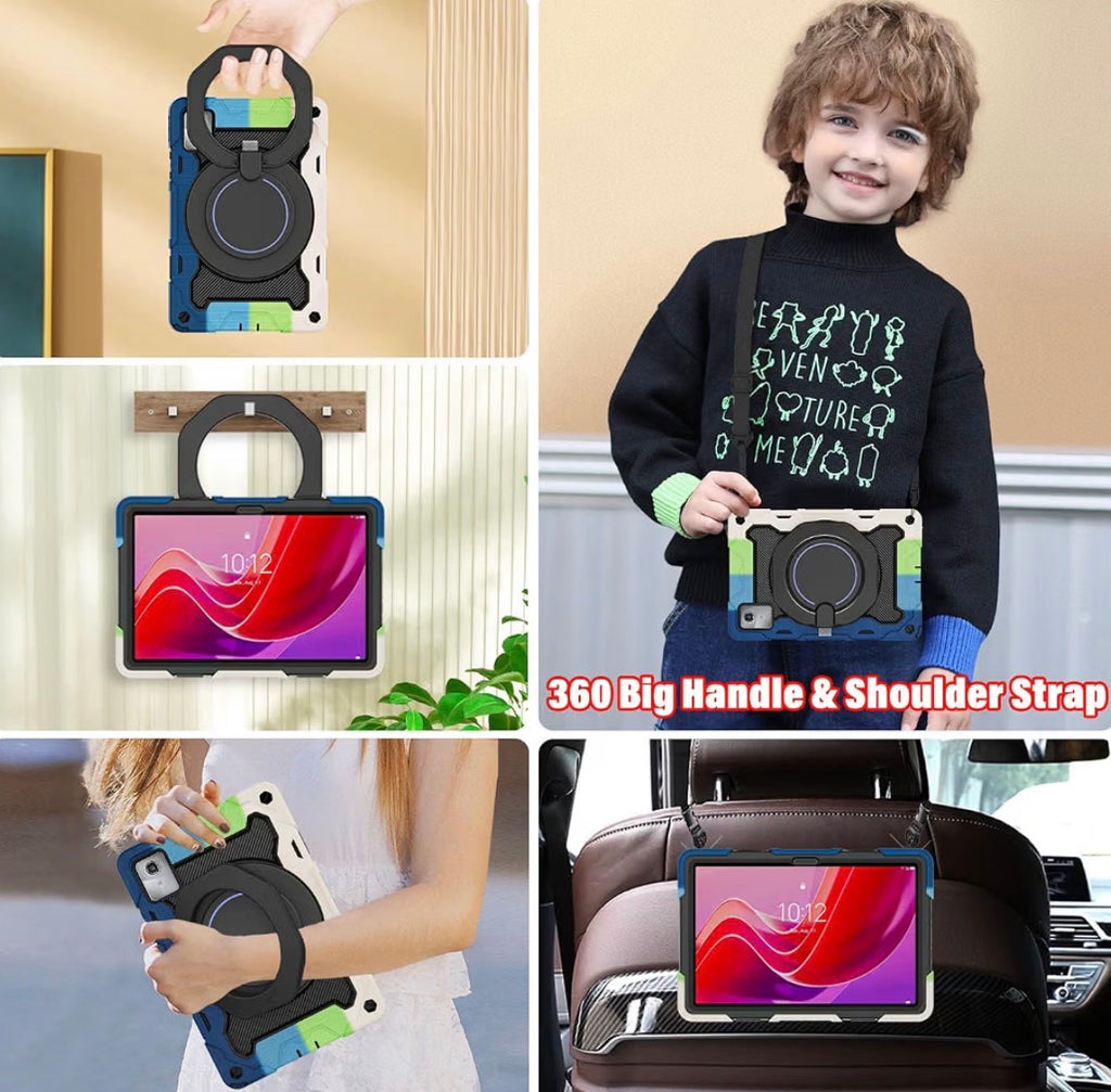 Case for Lenovo Tab M11 / K11 (TB-330FU/TB-330XU) 11 inch Drop-Proof, Protection Cover with 360° Rotate Stand & Handle & Screen Protector & Shoulder Strap & Kids Friendly