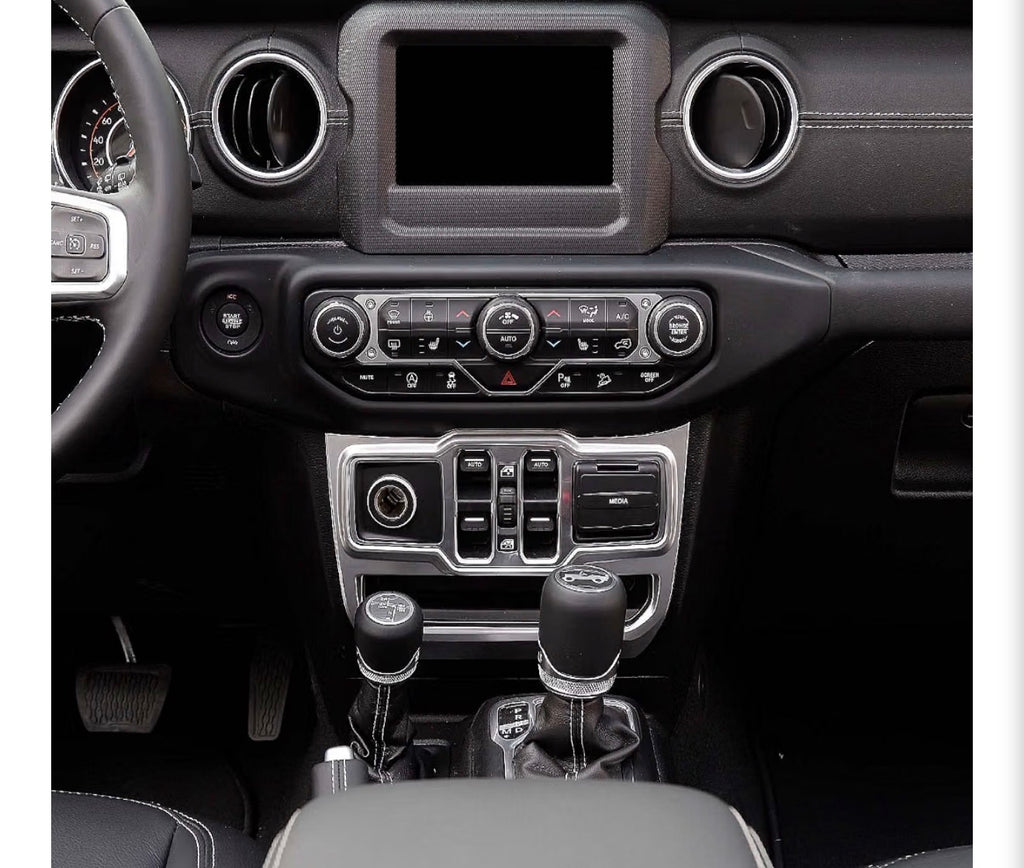 Control Panel Trim Cover Center Console Decoration Interior Accessories for Jeep Wrangler JL JLU & Gladiator JT 2018-2024, Silver