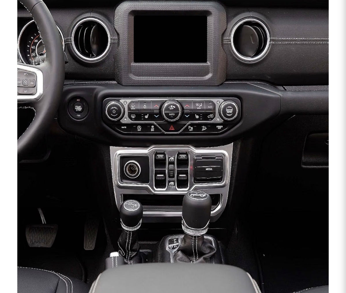 Control Panel Trim Cover Center Console Decoration Interior Accessories for Jeep Wrangler JL JLU & Gladiator JT 2018-2024, Silver