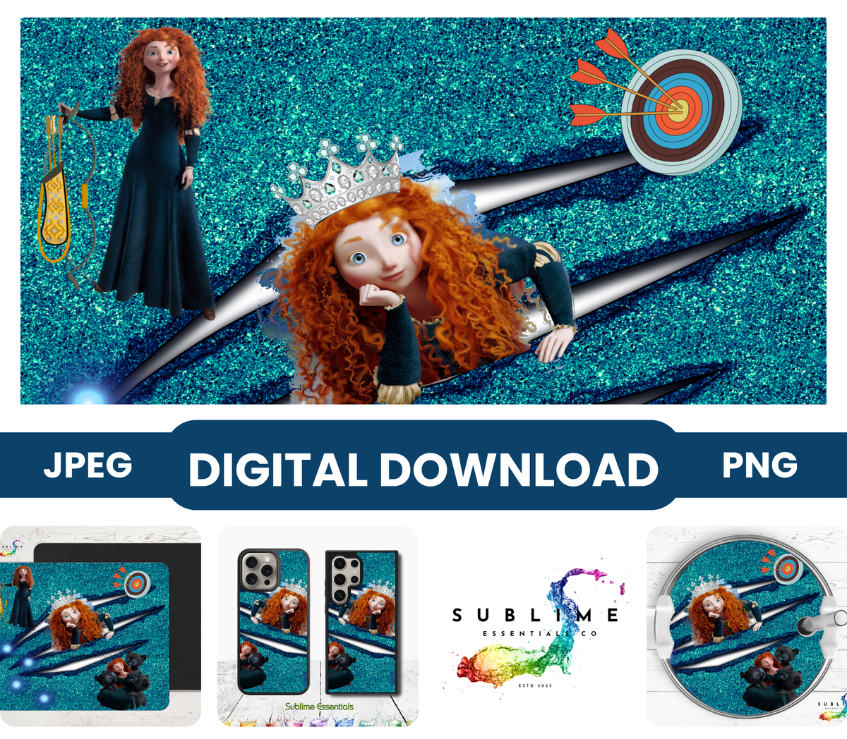 Brave & Merida "Glitter Bear Claw" Digital Download - PNG & JPEG Format