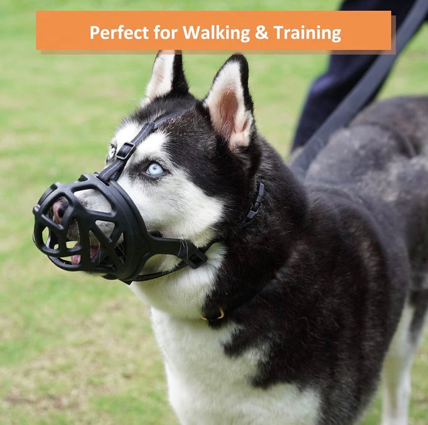 Dog Muzzle, Humane Basket Muzzle for Large Dogs Biting, Scavenging
No Bite Cage Mouth Guard for Large Aggressive Reactive Dogs, Training, Grooming and Walks, Able to Pant and Drink