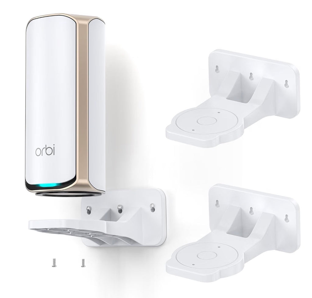 Wall Mount Holder for Netgear Orbi WiFi 7 Router, 2-Pack, Fits Orbi 970 870 770 Series & Nighthawk WiFi 7 Mesh System, Secure Router Shelf to Save Space & Boost Signal, (RBEWMB-10000S)