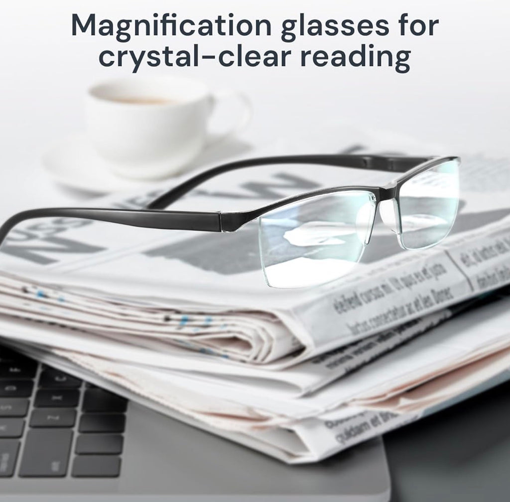 Gaoye Executive Style Reading Glasses Men - Durable Readers with Blue Light Filtering- Comfortable Fit with TR90 Frames - 6 Pack, 2.0x