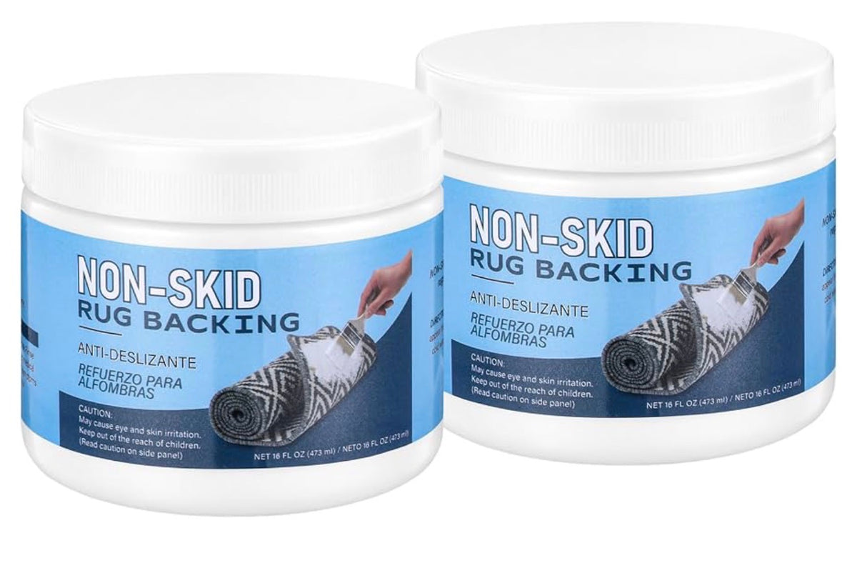 Demissle 2 Pack 32 oz Non-Skid Rug Backing Natural Rubber Coating Machine Washable, Non‑stain Surface, Enhances Rug Durability, Safety Area Grippers, for Hardwood Floor Mat Runners Carpets