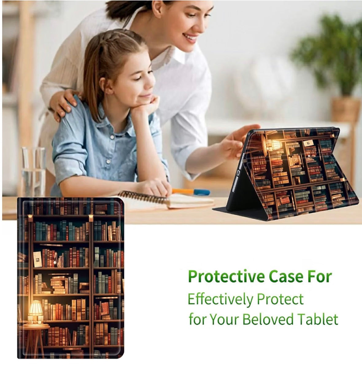 For 6" Kindle 10th Gen 2019 Release Case (Model No. J9G29R), [Auto Wake/Sleep] Shell for Women Men, Books Library