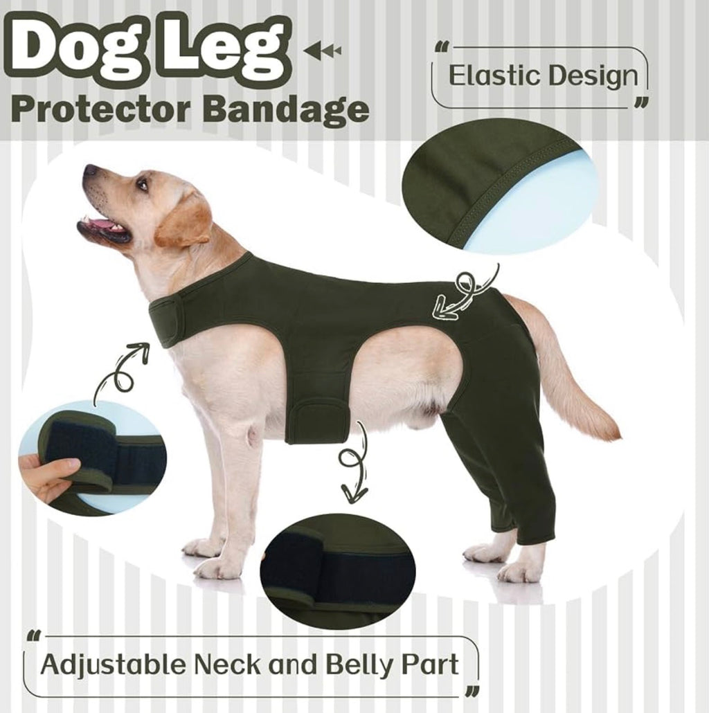 Dog Rear Leg Sleeve to Prevent Licking Skin Wound Help Recovery Suit, Hind Leg Incisions, Long Time Comfort, Fast & Easy Dressing, Secure Comfortable Fit, Cone Alternative, Daily Wear Pants