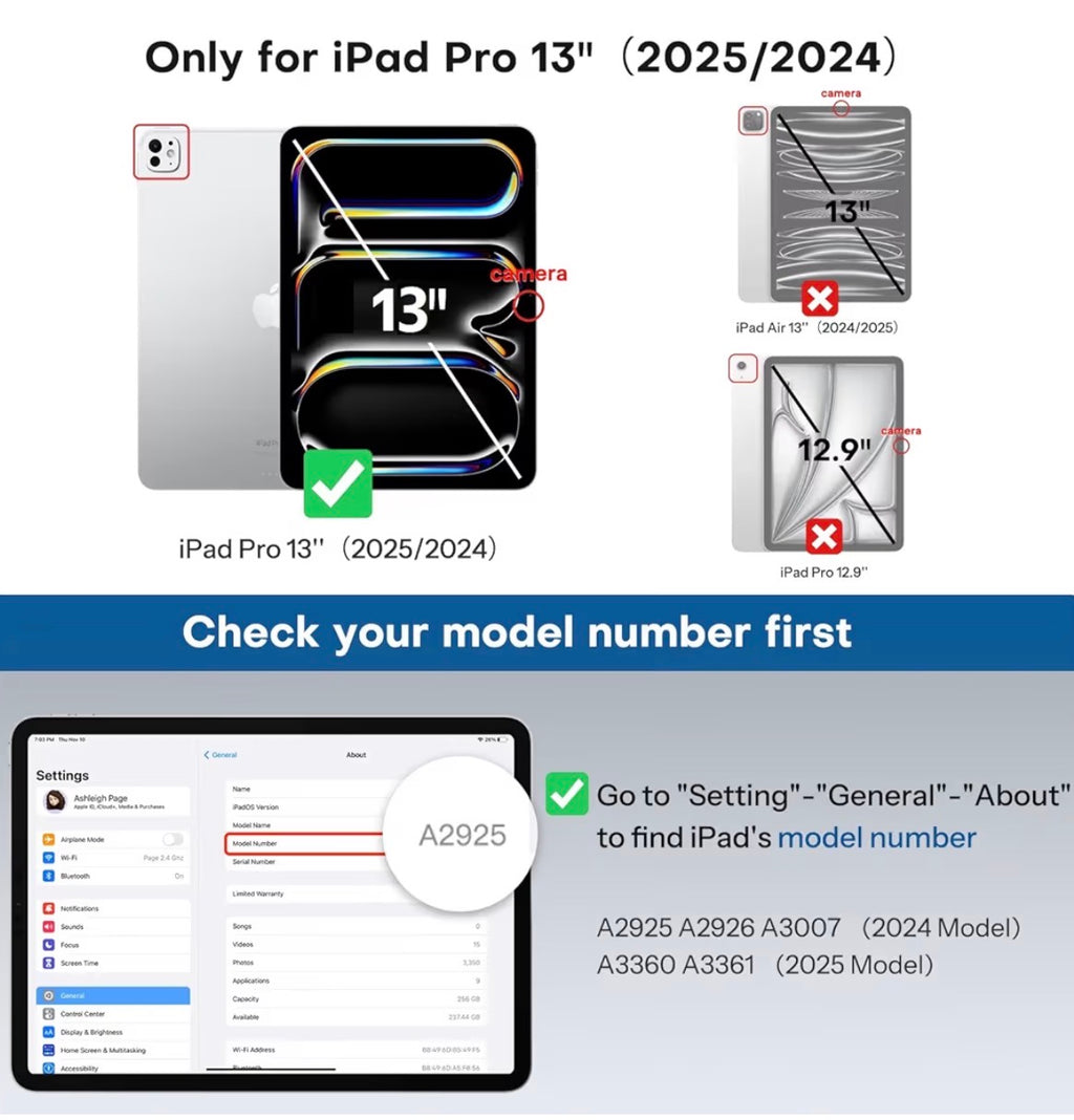 Magnetic Case for iPad Pro 13 Inch M5/M4 [2025/2024 8th/7th Gen] Detachable Hybrid Protective Case with Pencil Holder, Portrait/Landscape Stand, Durable Protection, Auto Wake/Sleep-Blue