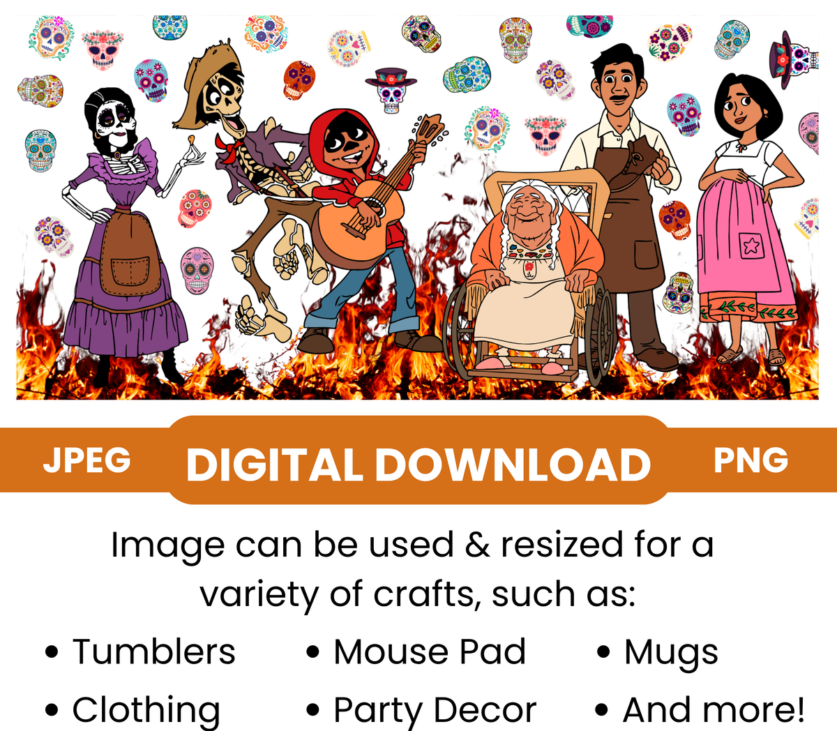 Coco "Day of the Dead" Digital Download - PNG & JPEG Format