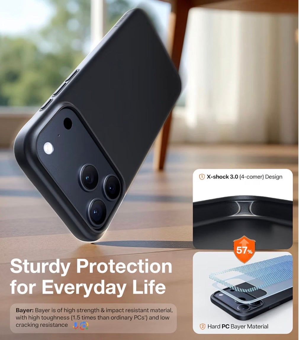 Magnetic Slim Fit for iPhone 17 Pro Case Thin Fit for MagSafe, Black, Fit for MagSafe, Matte Hard Bayer PC Material, 6.3 in OriginFit, Anti-scratch, Ultra Slim Lightweight Protective Hard Cover