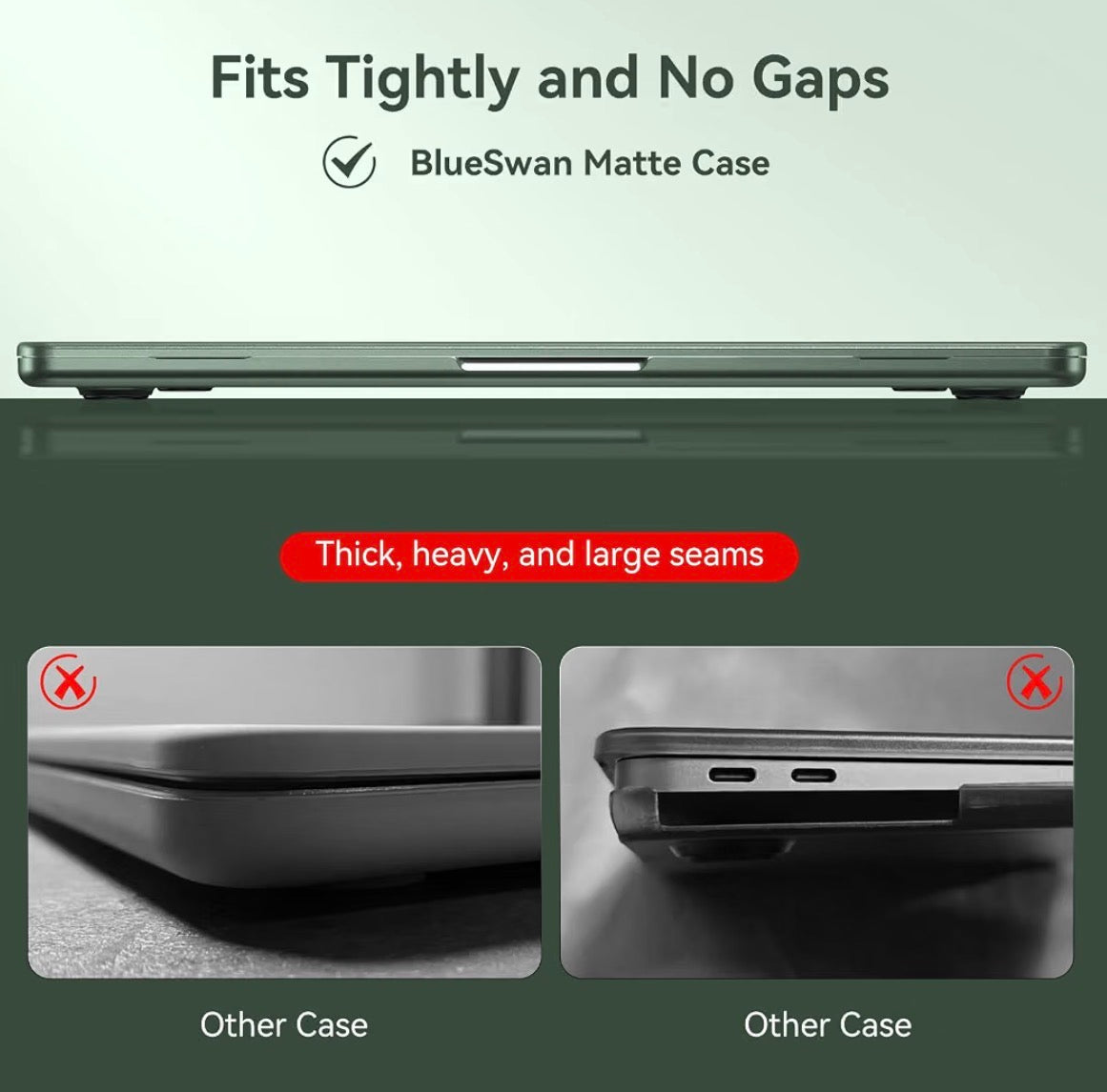 for MacBook Air 13 inch Case, M5 M4 M3 M2 2026-2022 Laptop Cover
A3449 A3240 A3113 A2681, 100% Match Official Color, Snap-On Design, Anti-Scratch, Air 13.6 Protective Hard Shell, Green