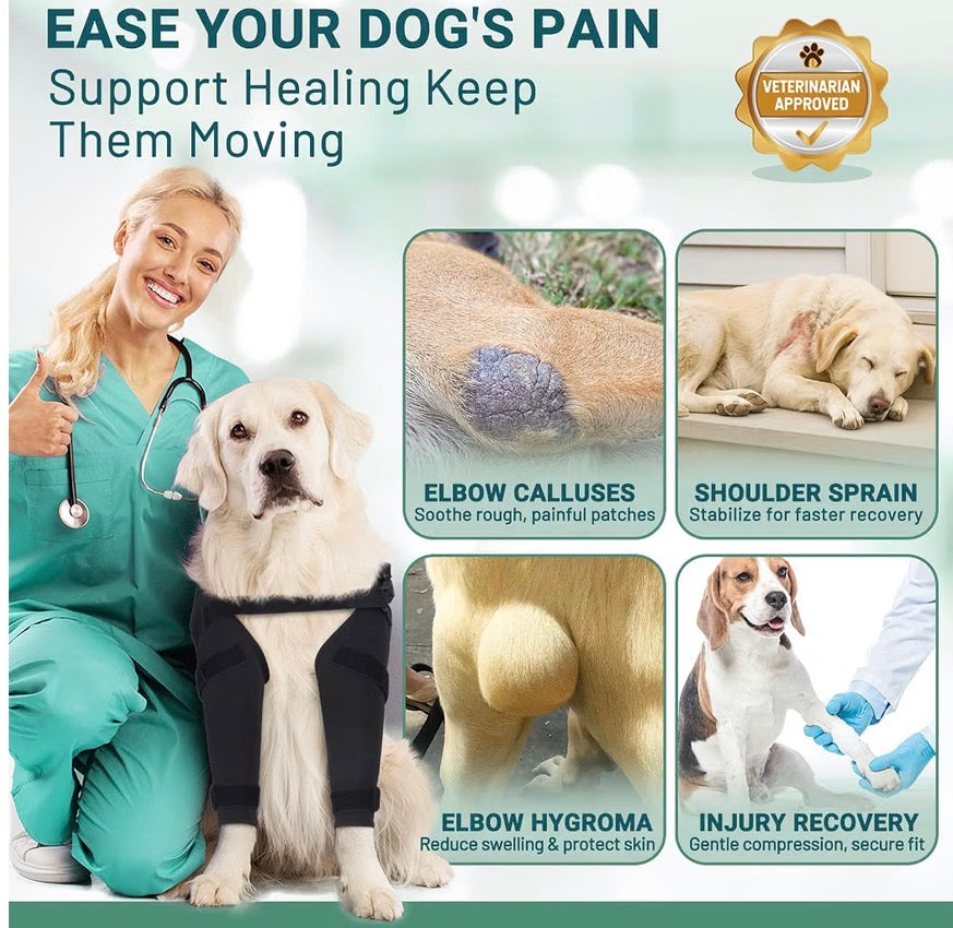 Dog Elbow Protector Brace for Hygroma, Calluses & Arthritis Relief–Adjustable Dogs Elbows Pads & Shoulder Brace for Elbow Dysplasia and Injury Recovery, Both Leg XL
