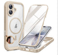 for iPhone 17 Case 6.3'', Full-Body Military Grade Drop Protection Outdoor Phone case with Built-in Glass Screen & Camera Control, Easy Installation, No Gap, Compatible with MagSafe, Gold