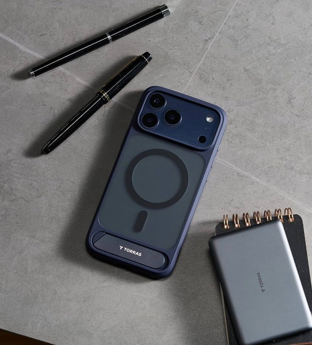 TORRAS Strong Magnetic Seamless Stand for iPhone 17 Pro Max Case Deep Blue
Fit for MagSafe, Military Grade Drop Protection, Invisible Adjustable Kickstand, Camera Control Button, Translucent Matte