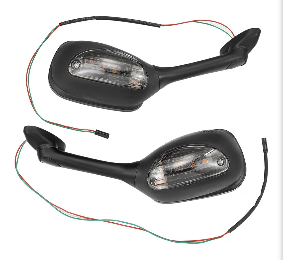 Motorcycle Mirrors Smoke Turn Signals for Suzuki GSXR600 GSXR750 GSXR 600 750 06-18 / GSXR1000 GSXR 1000 02-17 / SV650 SV650S 03-08 / SV1000 SV1000S 03-07 Rear View Side Integrated Light Black