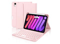 Keyboard Case for iPad 7 Mini/A17 Pro/Mini 6 Gen Case with Keyboard Pencil Holder, 7 Color Backlit Detachable Keyboard Cover for iPad mini 7th/6th Generation 8.3-inch 2024/ 2021, Pink