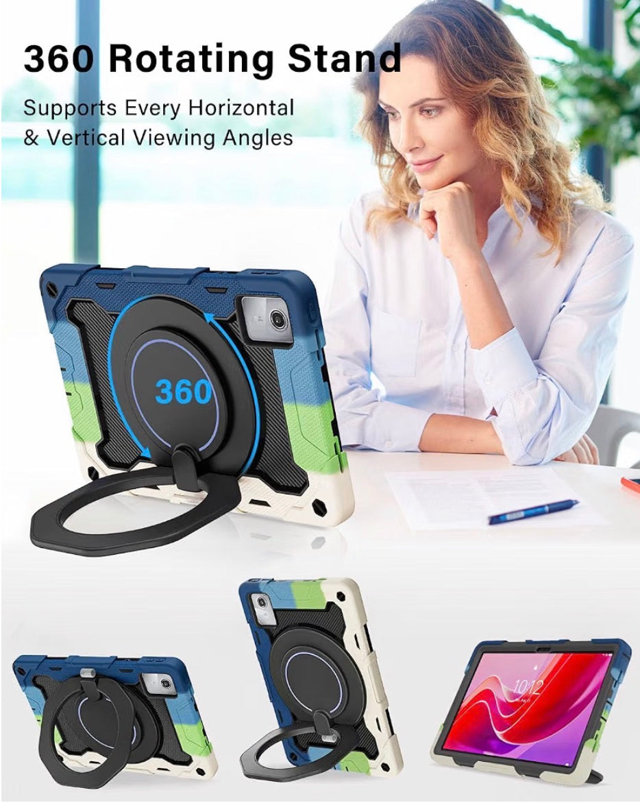 Case for Lenovo Tab M11 / K11 (TB-330FU/TB-330XU) 11 inch Drop-Proof, Protection Cover with 360° Rotate Stand & Handle & Screen Protector & Shoulder Strap & Kids Friendly